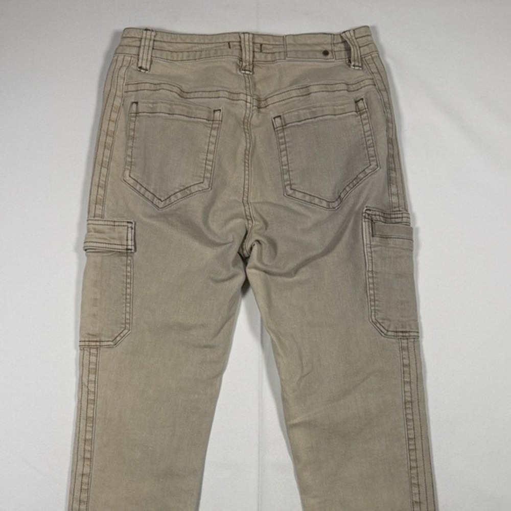 prAna Women Organic Cotton Cargo Utility Pants Khaki Tan Size 10 Tapered Cropped - Picture 5 of 10